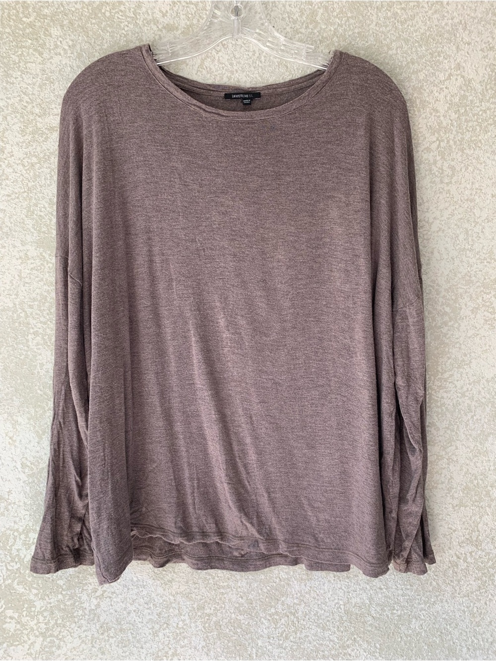 Lafayette 148 New York Long Sleeve Tee - Mauve Taupe